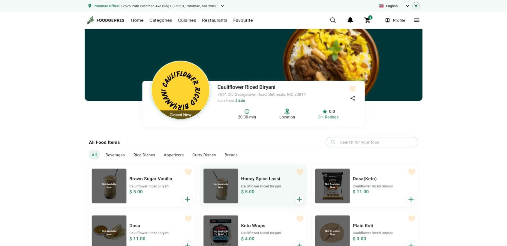 Low Carb Virtual Restaurant